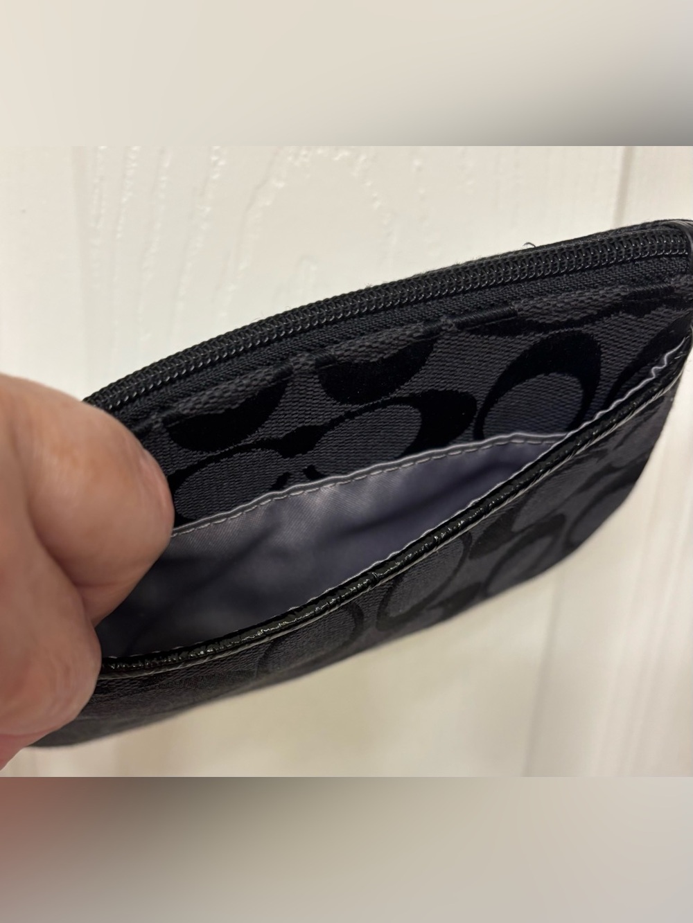 Coach signature jacquard small wristlet - EUC - Picture 3 of 4